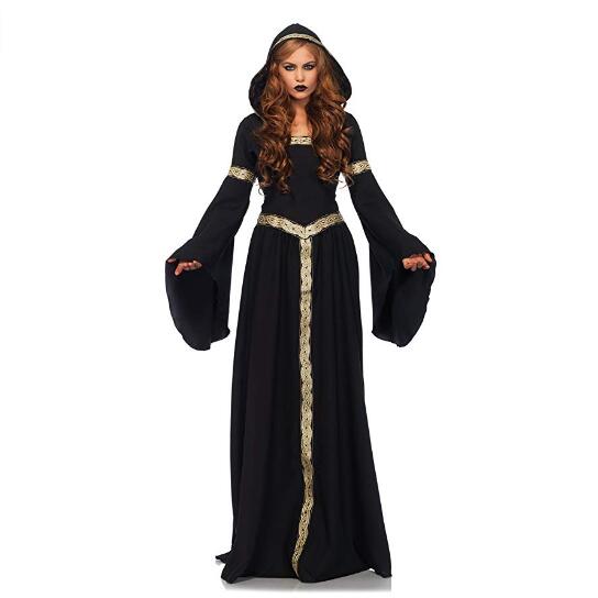 Black/Gold Pagen Witch Fancy Dress Costume