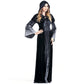 Women Halloween Cosplay Costume Vintage Witch Long Sleeve Maxi Dress