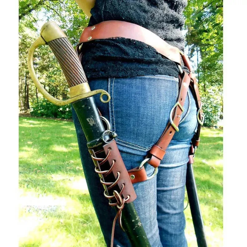 Double Saber Sword Sheath Scabbard Belt