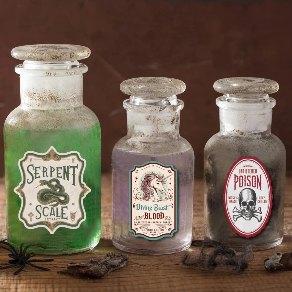 Creepy Halloween Potion Bottle Labels