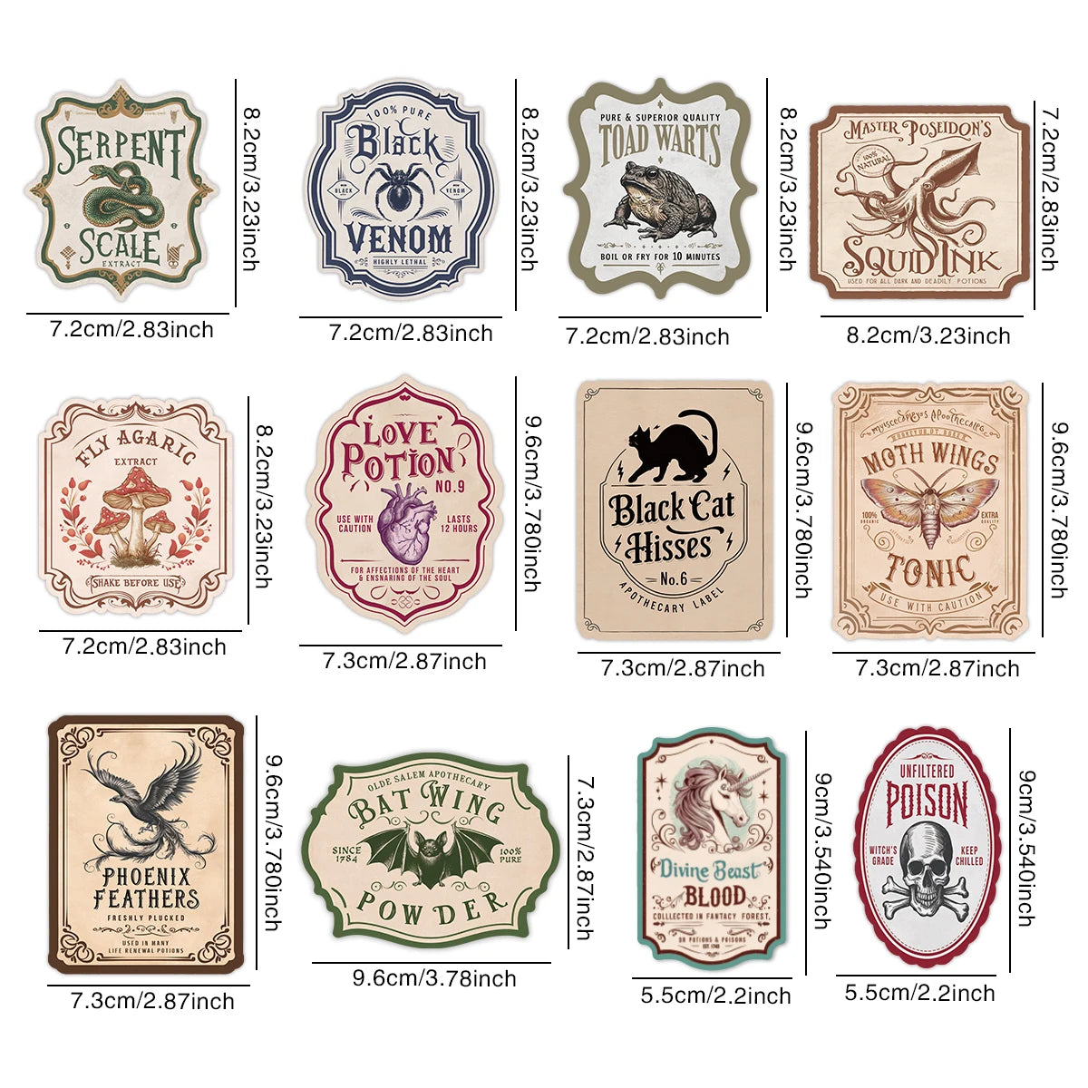 Creepy Halloween Potion Bottle Labels