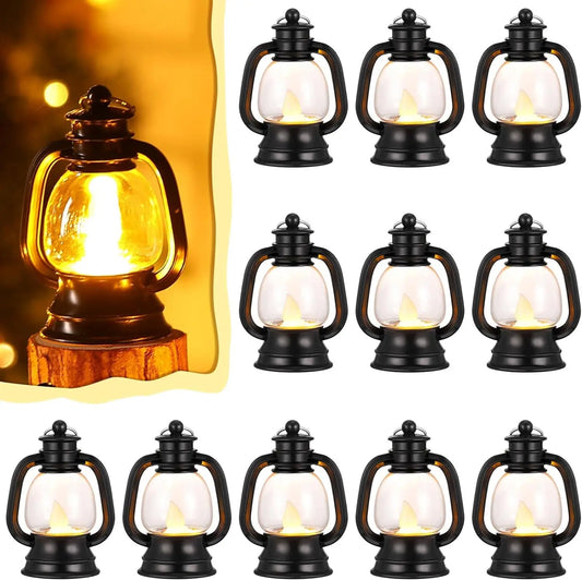 12 x Mini Vintage LED Lanterns