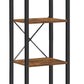 Small 6-Tier Industrial Bookshelf, Rustic Brown, Black