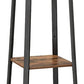 VASAGLE Coat Rack Stand with 3 Shelves Rustic Brown and Black LCR80X