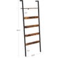 VASAGLE Blanket Ladder Wall-Leaning Rack with Storage Shelf Rustic Brown and Black LLS012B01