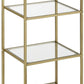 VASAGLE Storage Shelf 4-Tier Tempered Glass Gold LGT029A01