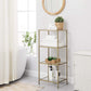 VASAGLE Storage Shelf 4-Tier Tempered Glass Gold LGT029A01