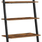 VASAGLE Industrial Ladder Shelf 5-Tier Bookshelf Rack Wall Shelf for Living Room Kitchen Office Stable Steel Leaning Against the Wall Rustic Brown and Black