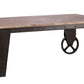 Industrial Style Wood Coffee Table on Wheels