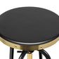 Industrial Wooden Height Adjustable Swivel Bar Stool - Gold Black