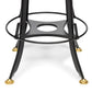 Industrial Wooden Height Adjustable Swivel Bar Stool - Gold Black