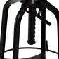 Industrial Wooden Height Adjustable Swivel Bar Stool Chair with Back - Black Rustic