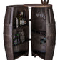 Iron Barrel Shaped Wine Rack Bar Cabinet with Wheels