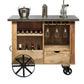 Industrial Style Wooden Bar Cart Drinks Trolley