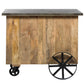 Industrial Style Wooden Bar Cart Drinks Trolley