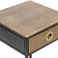 Black Bedside Table with Storage Drawer and Gold Finished Textured Top