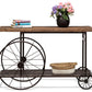 Industrial Style Hallway Console Table with Railway Sleeper Wood Top